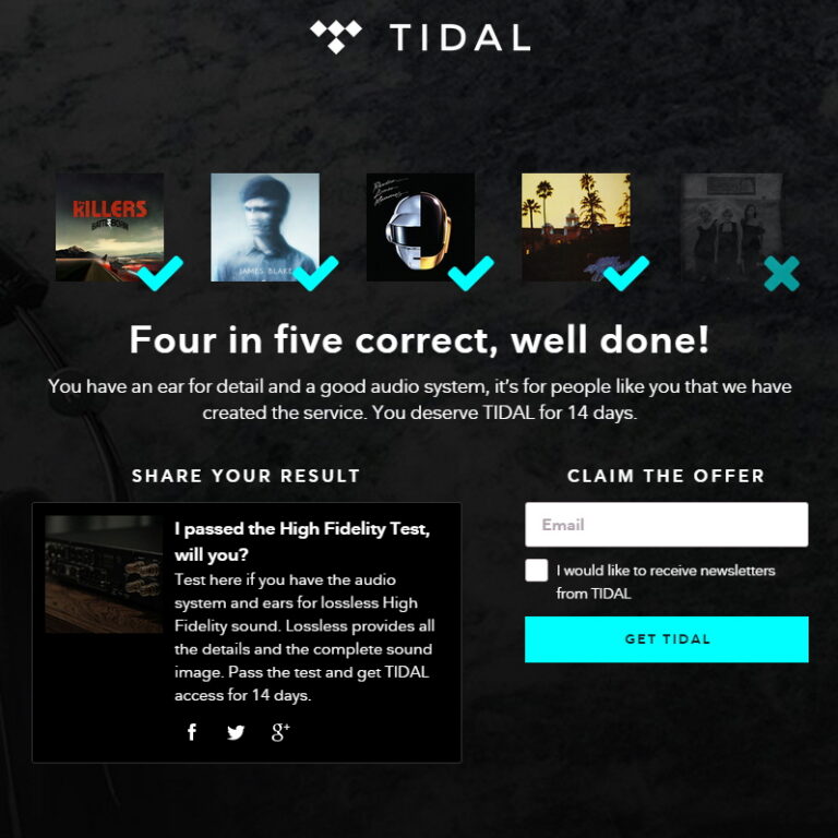 TIDAL 무손실/손실 음원 테스트