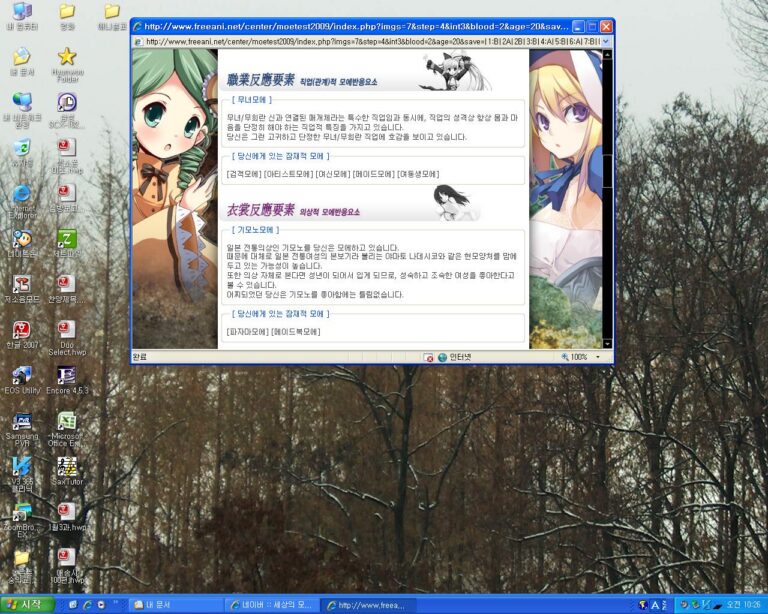 2009 모에적성검사 결과